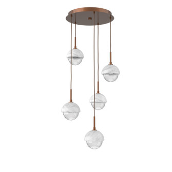 Cabochon LED Chandelier in Burnished Bronze (404|CHB0093-05-BB-WC-C01-L1)