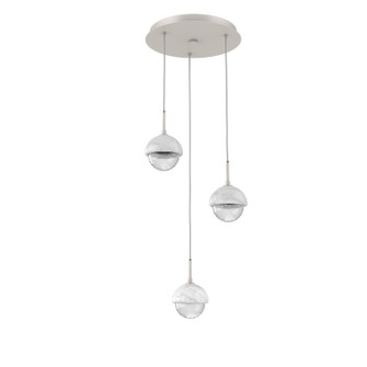 Cabochon LED Chandelier in Beige Silver (404|CHB0093-03-BS-WC-C01-L3)