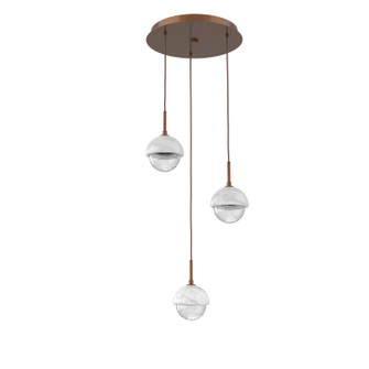 Cabochon LED Chandelier in Burnished Bronze (404|CHB0093-03-BB-WC-C01-L3)
