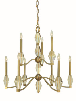 Vivian Nine Light Chandelier in Brushed Brass (8|5669 BR)