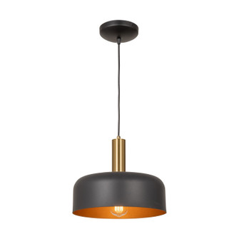 Orsa One Light Pendant in Black and Brushed Brass (78|AC7421BB)