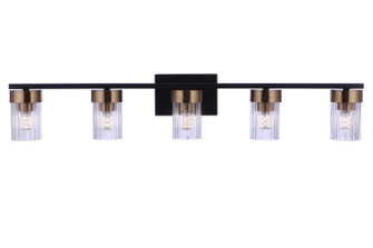 Bond Street Five Light Vanity in Flat Black/Satin Brass (46|11835FBSB5)