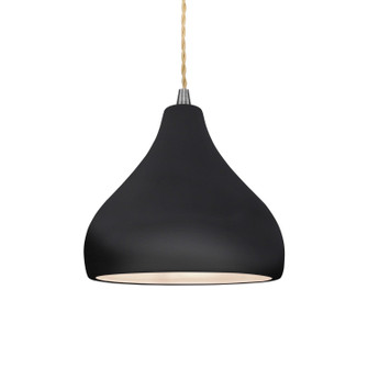 Radiance One Light Pendant in Gloss Black w/ Matte White (102|CER-6560-BKMT-NCKL-BEIG-TWST)