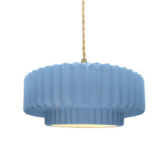 Radiance One Light Pendant in Sky Blue (102|CER-6553-SKBL-BRSS-BEIG-TWST)