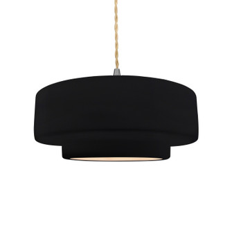 Radiance One Light Pendant in Gloss Black w/ Matte White (102|CER-6543-BKMT-NCKL-BEIG-TWST)