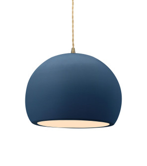 Radiance One Light Pendant in Midnight Sky w/ Matte White (102|CER-6533-MDMT-ABRS-BEIG-TWST)