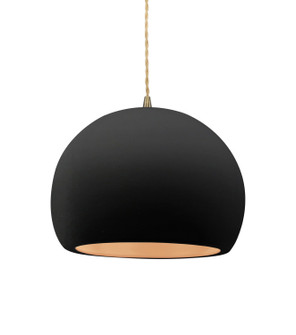 Radiance One Light Pendant in Carbon Matte Black w/ Champagne Gold (102|CER-6533-CBGD-ABRS-BEIG-TWST)