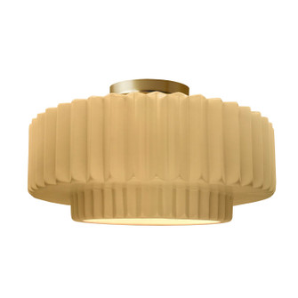 Radiance One Light Semi-Flush Mount in Muted Yellow (102|CER-6375-MYLW-BRSS)