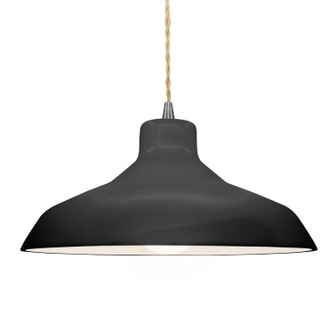 Radiance One Light Pendant in Gloss Black w/ Matte White (102|CER-6265-BKMT-NCKL-BEIG-TWST)