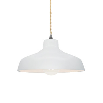 Radiance LED Pendant in Gloss White (outside and inside of fixture) (102|CER-6260-WTWT-ABRS-BEIG-TWST-LED1-700)