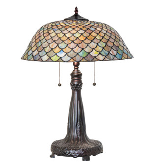 Tiffany Fishscale Two Light Table Lamp in Mahogany Bronze (57|273849)