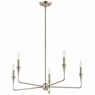 Alvaro Five Light Chandelier in Polished Nickel (12|52689PN)