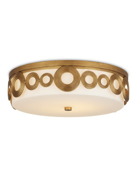 One Light Flush Mount in Brass/Opaque White (142|9999-0076)