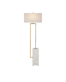 One Light Floor Lamp in White/Antique Brass (142|8000-0154)