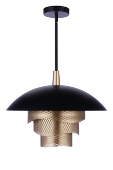 Sculptural Statement Pendants LED Pendant in Flat Black/Matte Gold (46|P1010FBMG-LED)