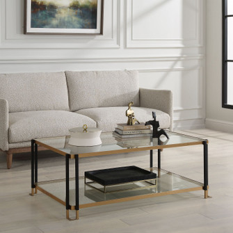 Kentmore Coffee Table in Matte Black And Gold Leaf (52|24846)