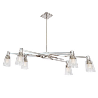 Carnival Six Light Chandelier in Polished Nickel (45|8158-PN-CL)