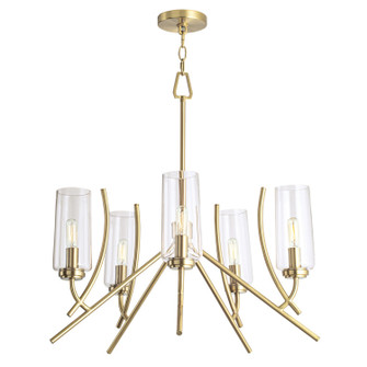 Tulip Five Light Chandelier in Satin Brass (45|8154-SB-CL)