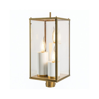 Back Bay Three Light Outdoor Post Lantern in Aged Brass (45|1152-AG-CL)