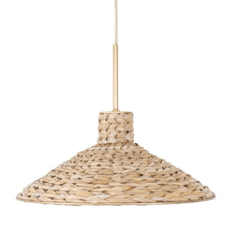 Hilton Head One Light Pendant in French Gold/Natural Seagrass (137|502P01MFGN)