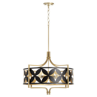 Mariposa Five Light Pendant in Matte Black w/Aged Brass (19|883-5-5980)
