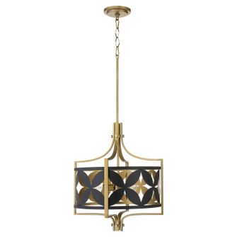 Mariposa Three Light Pendant in Matte Black w/Aged Brass (19|883-3-5980)