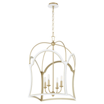 Tiffany Four Light Lantern in Studio White w/ Aged Brass (19|8217-4-0880)