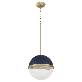 One Light Pendant in Blue w/ Aged Brass (19|82-12-3280)
