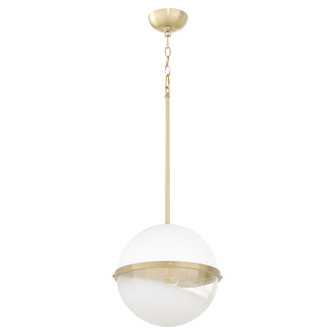 One Light Pendant in Studio White w/ Aged Brass (19|82-12-0880)