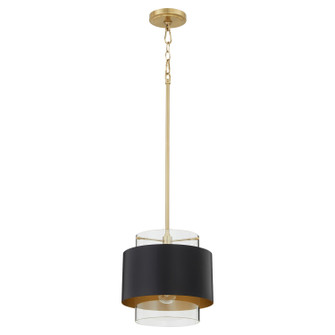 One Light Pendant in Matte Black/Aged Brass (19|8012-5980)