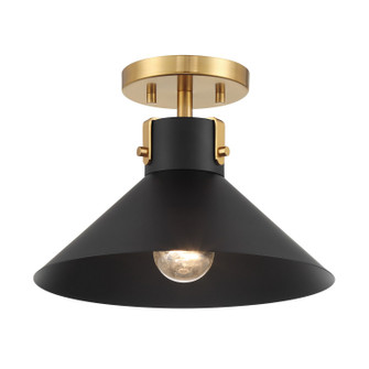 One Light Semi-Flush Mount in Matte Black and Natural Brass (446|M60078MBKNB)