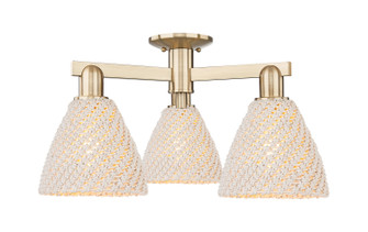 Arcadia Three Light Semi-Flush Mount in Brushed Champagne Bronze (405|716-3F-CB-NBD-75-NAT)
