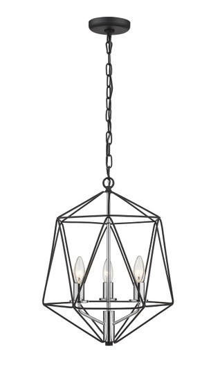 Geo Three Light Chandelier in Matte Black / Chrome (224|918-14MB-CH)