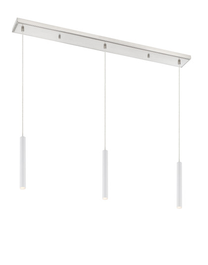 Forest LED Linear Chandelier in Brushed Nickel (224|917MP12-WH-LED-3LBN)