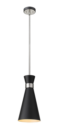 Soriano One Light Pendant in Matte Black / Brushed Nickel (224|728P8-MB-BN)