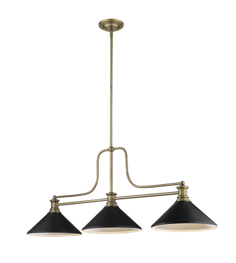 Melange Three Light Billiard in Heritage Brass (224|725-3HBR-MMB)