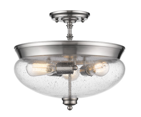 Amon Three Light Semi Flush Mount in Brushed Nickel (224|722SF-BN)