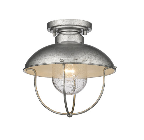 Ansel One Light Outdoor Flush Mount in Galvanized (224|590F-GV)