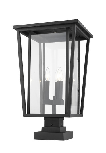 Seoul Three Light Outdoor Pier Mount in Black (224|571PHXLS-SQPM-BK)