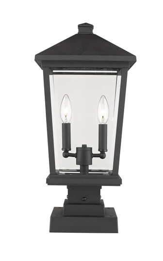 Beacon Two Light Outdoor Pier Mount in Black (224|568PHBS-SQPM-BK)