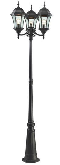 Wakefield Three Light Outdoor Post Mount in Black (224|522MP3-BK)