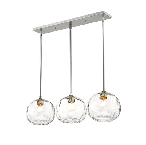 Chloe Three Light Linear Chandelier in Brushed Nickel (224|490P10-3L-BN)