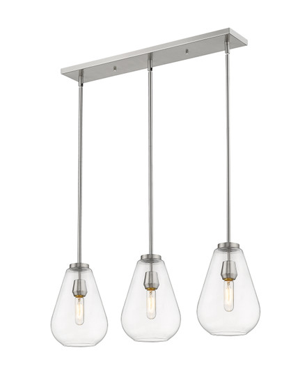 Ayra Three Light Linear Chandelier in Brushed Nickel (224|488P8-3L-BN)