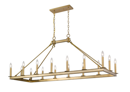 Barclay 16 Light Linear Chandelier in Olde Brass (224|482-16L-OBR)