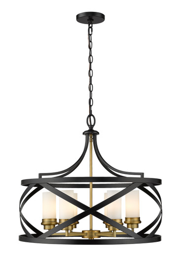 Malcalester Six Light Chandelier in Matte Black / Olde Brass (224|481P24-MB-OBR)