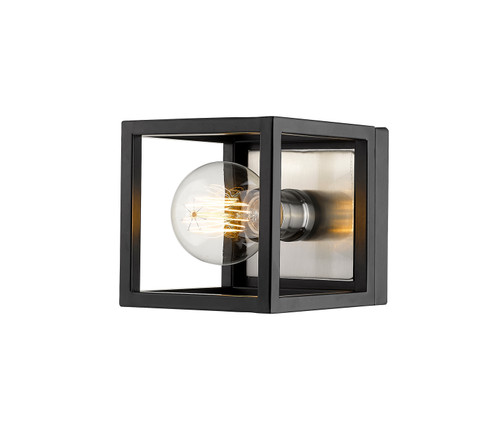 Kube One Light Wall Sconce in Matte Black / Brushed Nickel (224|480-1S-MB-BN)