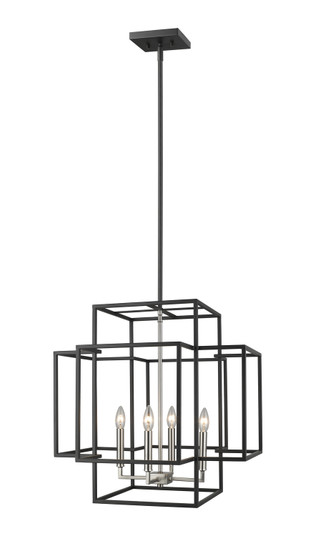 Titania Four Light Chandelier in Black / Brushed Nickel (224|454-22BK-BN)