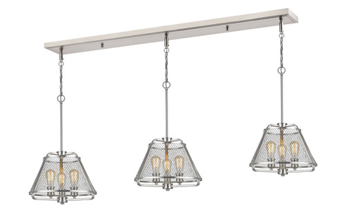 Iuka Nine Light Linear Chandelier in Brushed Nickel (224|451-16-3BN)