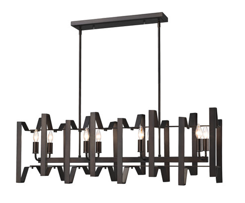 Marsala Eight Light Linear Chandelier in Bronze (224|4000-44BRZ)