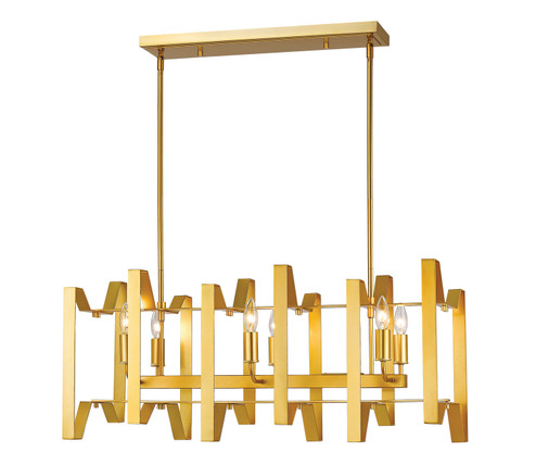 Marsala Six Light Linear Chandelier in Polished Metallic Gold (224|4000-34PMG)